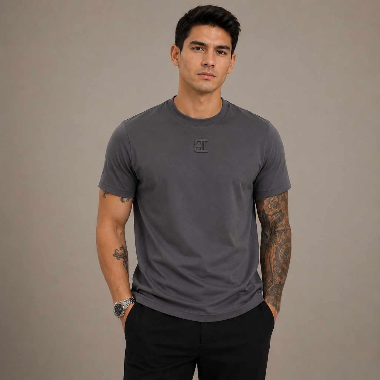 Men’s Embroidered Slim-Fit T-Shirt