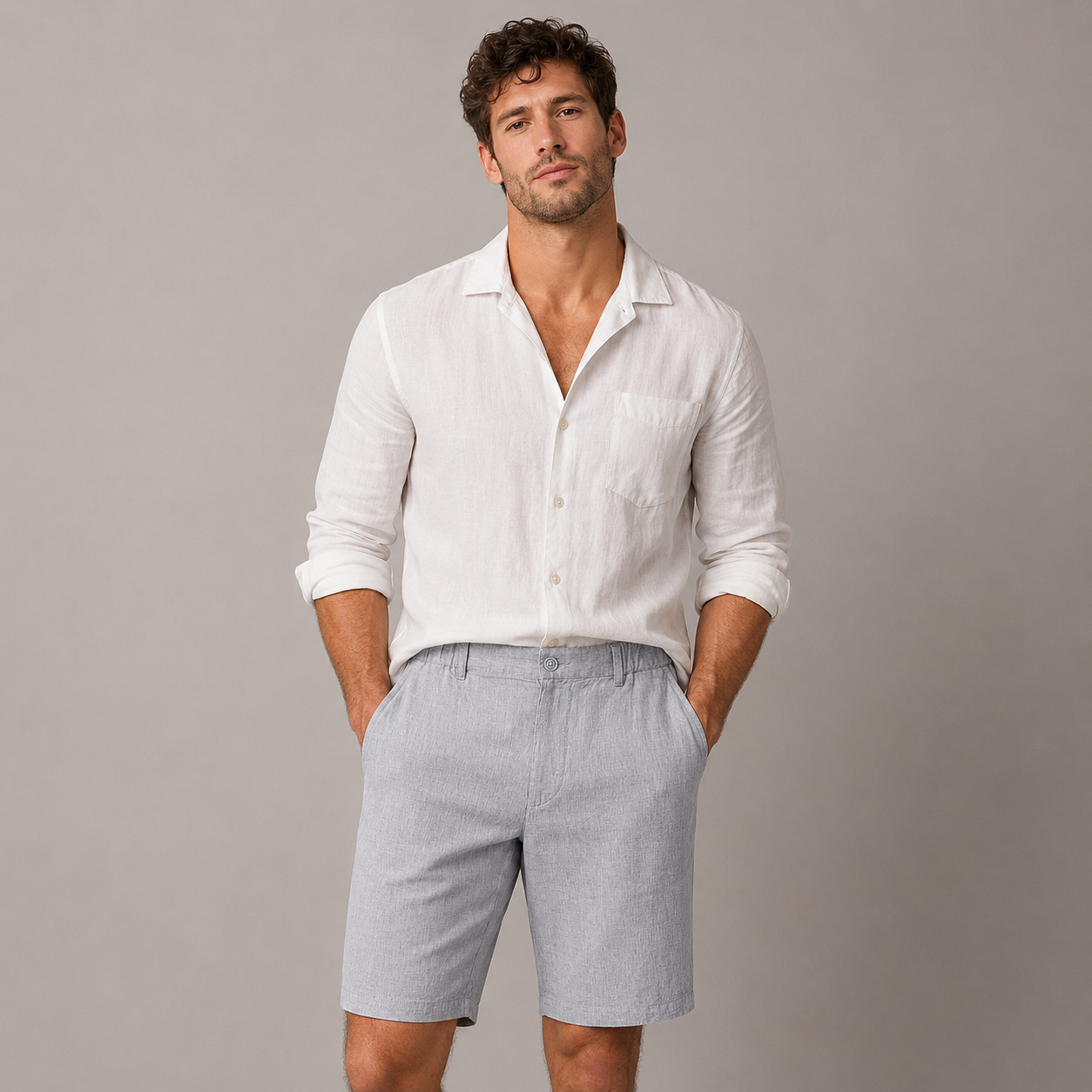Men's Summer Linen Casual Shorts Riviera Ease