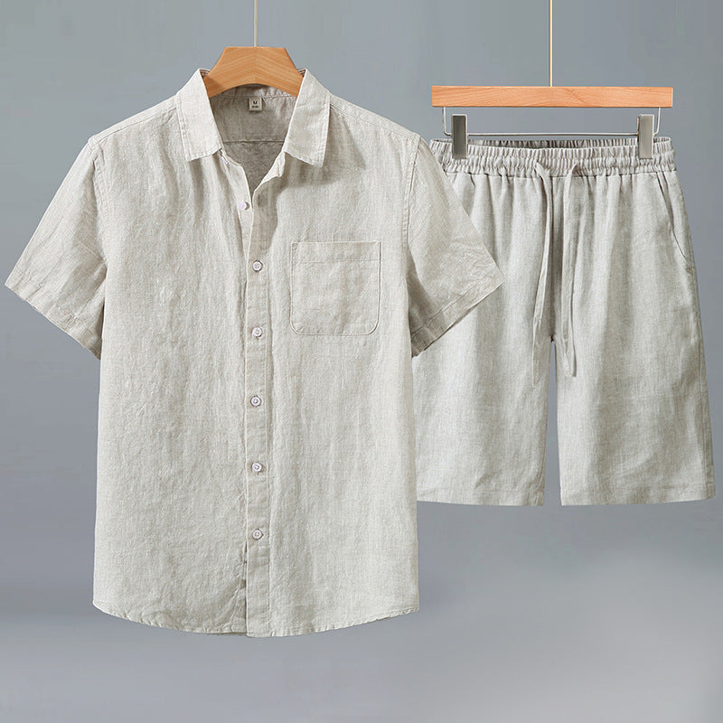 Men’s Linen Short-Sleeve Set