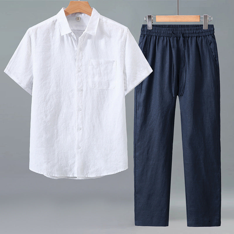 Men’s Linen Short-Sleeve Set
