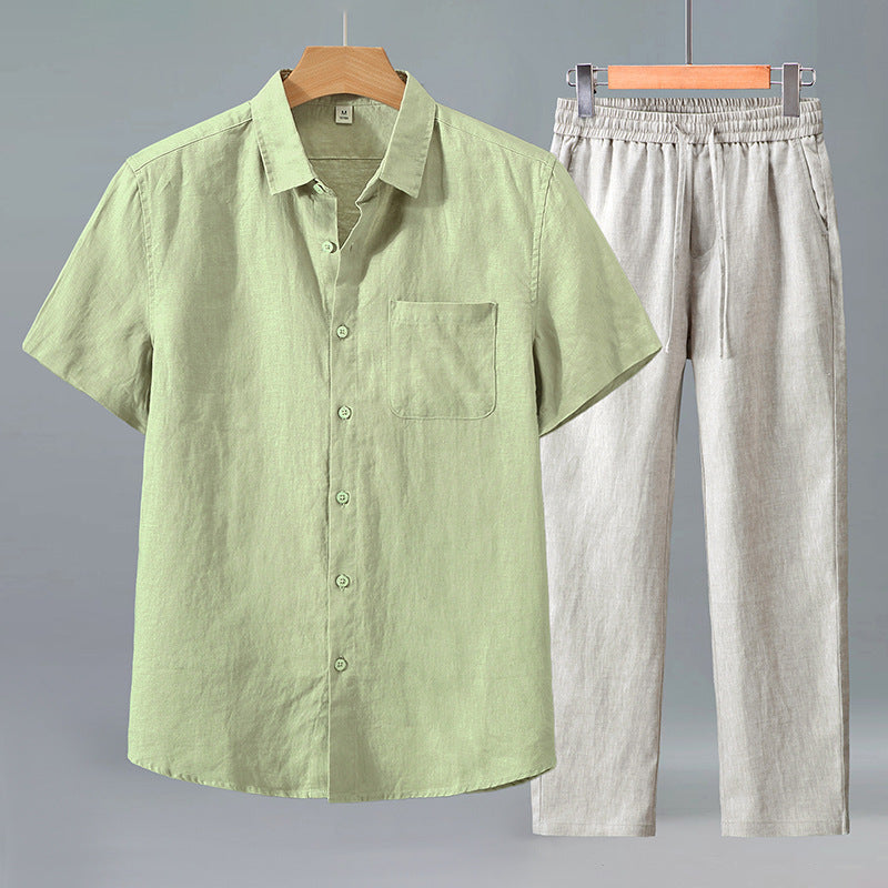 Men’s Linen Short-Sleeve Set