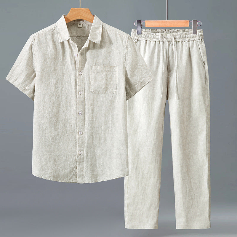 Men’s Linen Short-Sleeve Set