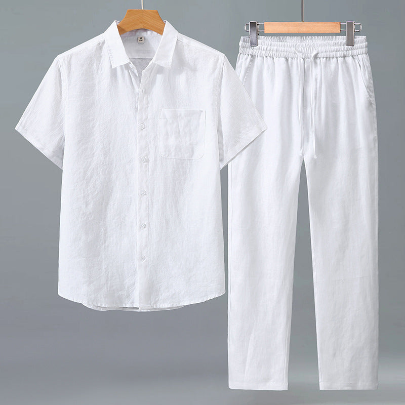 Men’s Linen Short-Sleeve Set
