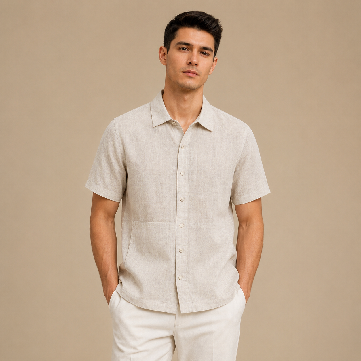 Men’s Linen Short-Sleeve Shirt
