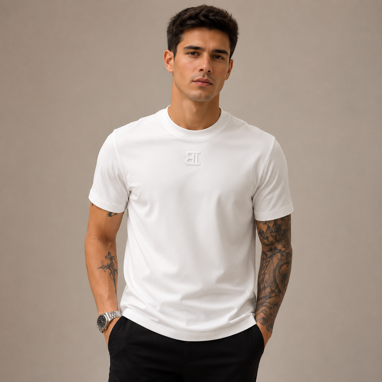Men’s Embroidered Slim-Fit T-Shirt