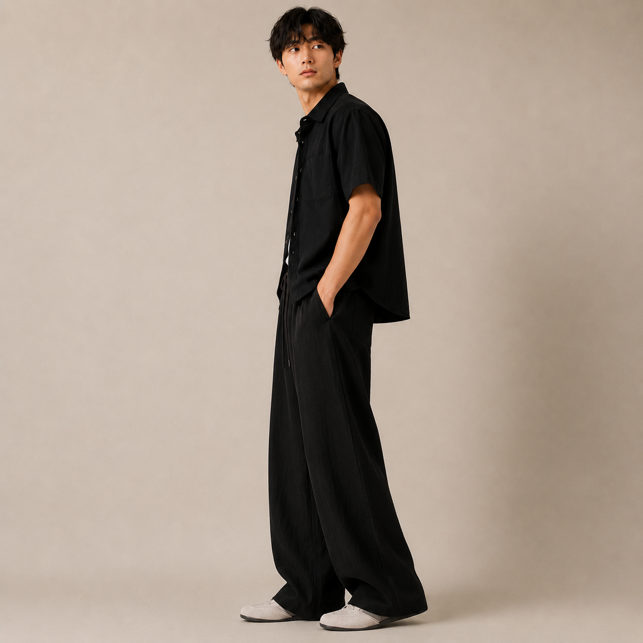 Men’s Wide-Leg Casual Trousers