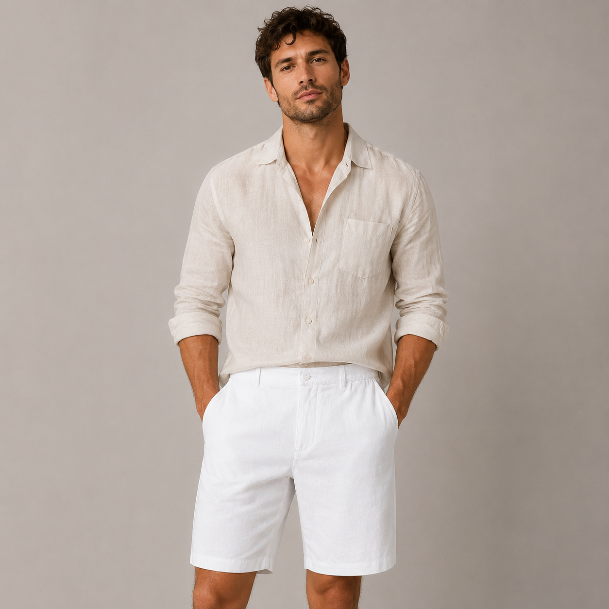 Men's Summer Linen Casual Shorts Riviera Ease