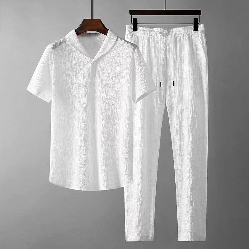 Men's Ice Silk Textured Sports Set