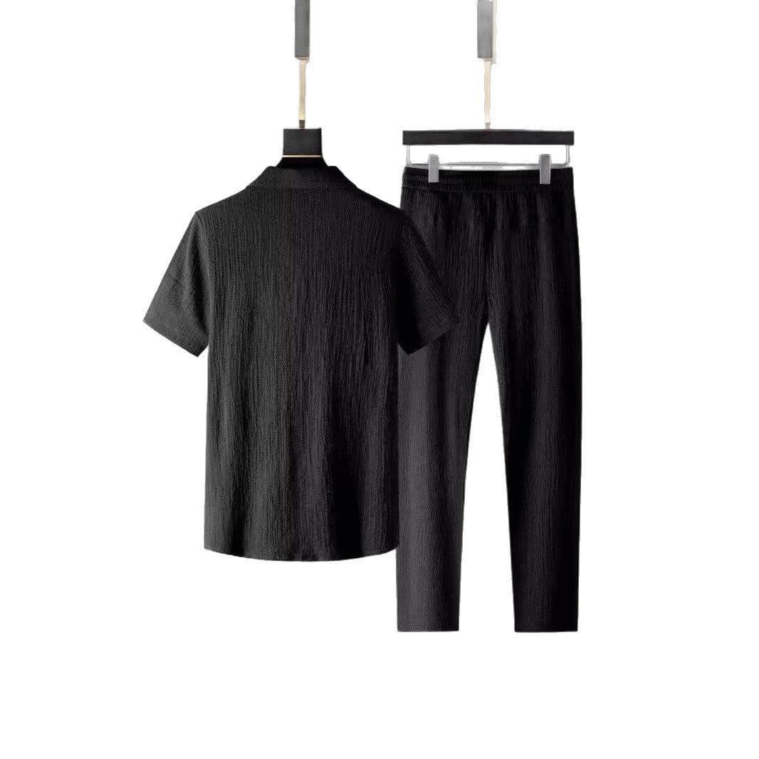Men's Ice Silk Textured Sports Set