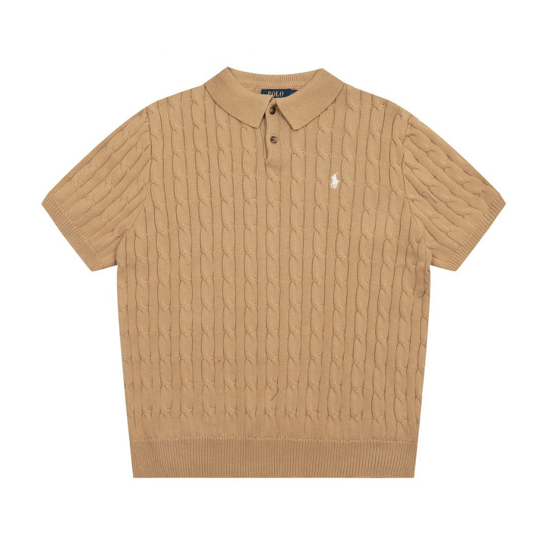Men’s Cable-Knit Polo Shirt