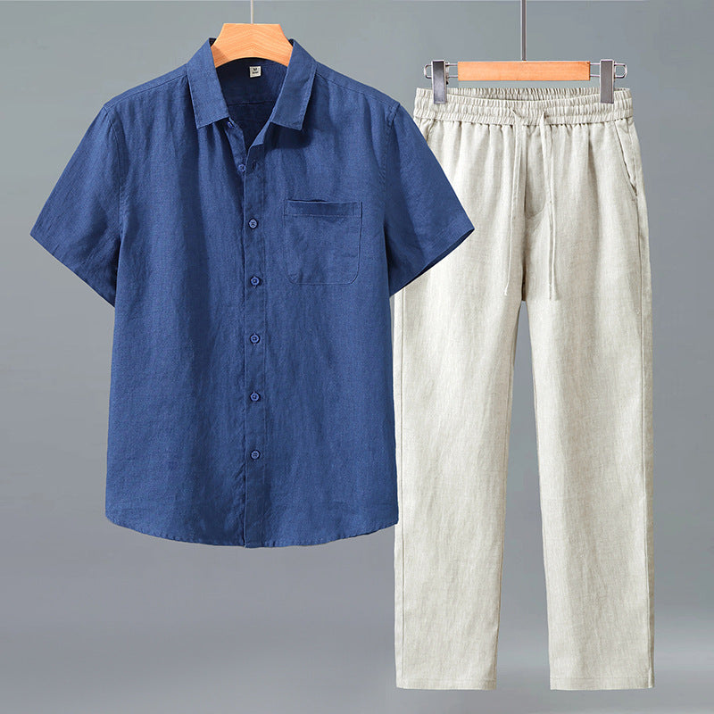 Men’s Linen Short-Sleeve Set