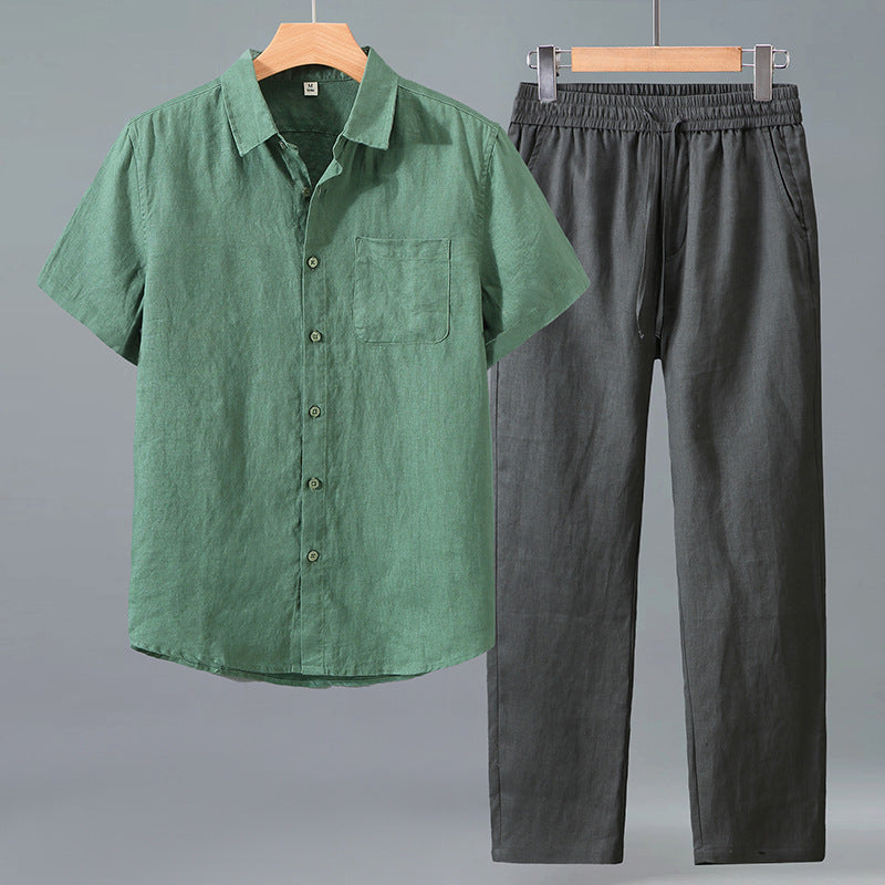 Men’s Linen Short-Sleeve Set